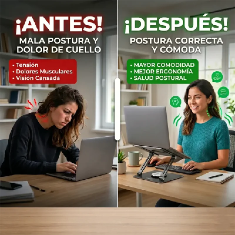 Soporte Laptop XO C153 360° Aluminio hasta 17.3" 💻