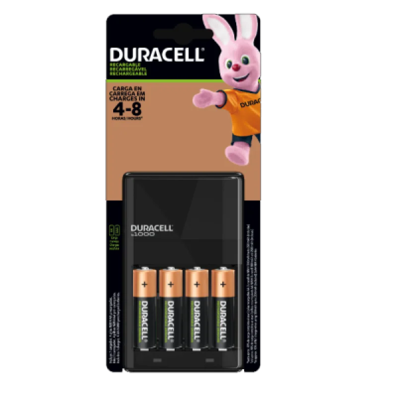 Pilas Recargables Duracell con Cargador Hi Speed AA y AAA