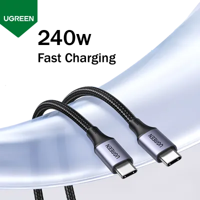 Cable USB-C a USB-C Ugreen 240W PD 3.1 48V 1M | Carga Rápida y Segura para Todos tus Dispositivos