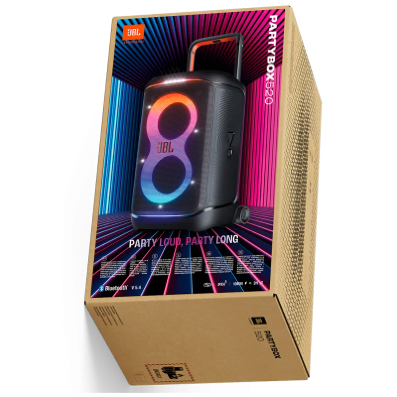Parlante JBL Partybox 520: Potencia 400W y Luces RGB | Big Market Perú 🔊✨