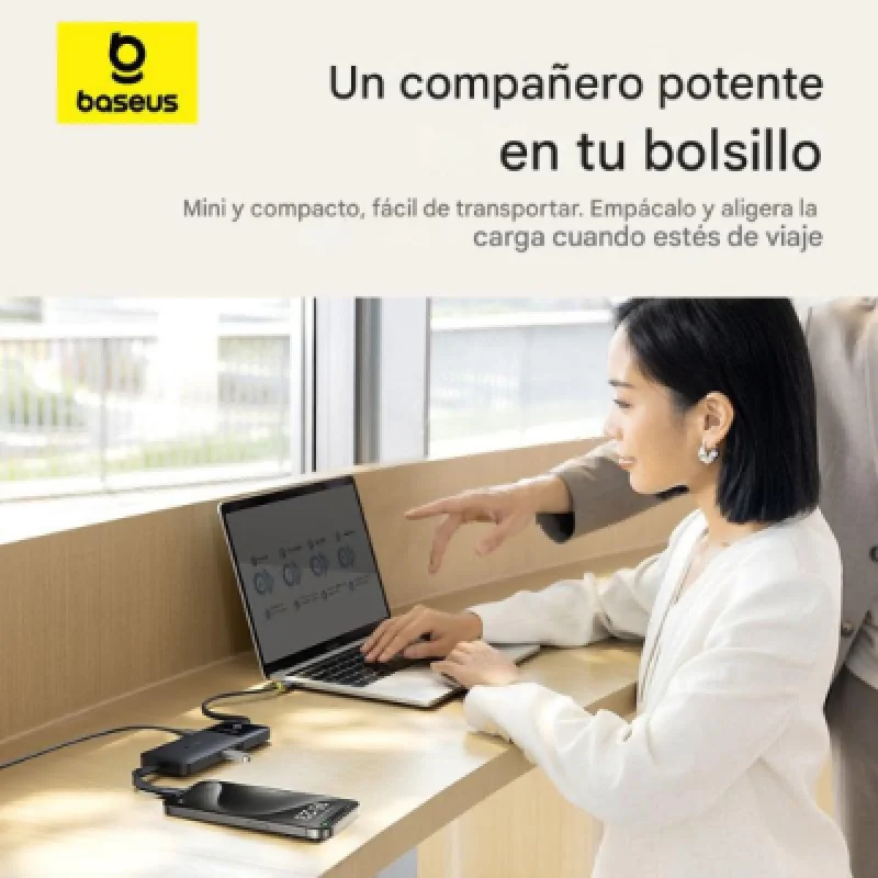 Baseus Dual Fast Charging 6 in 1 HUB – USB C a HDMI 4K 100 W y múltiples puertos