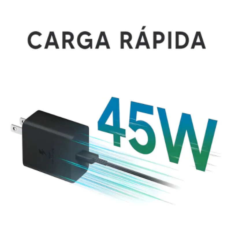 Cargador Samsung 45W Super Rápido con USB C y cable incluido