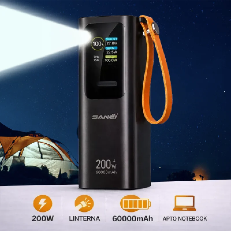 Power Bank 60000mAh 200W SANCI SC-DY4718 | Carga Rápida Laptop Celular