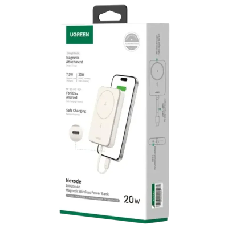 Cargador Inalámbrico Ugreen 10000mAh 20W PB760 Rápido y Portátil⚡