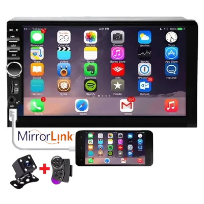 Autoradio 7 Pulgadas 2 Din WinCE con Perilla Cámara Retrovisor Soporte MirrorLink Wifi