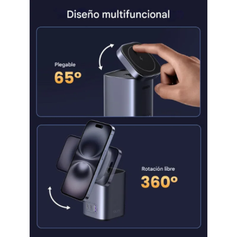 UGREEN CD342 90905 – Estación de Carga GaN 100W con MagSafe