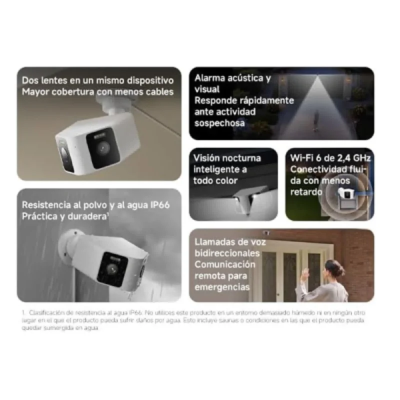 Cámara de Seguridad Exterior Xiaomi CW100 Dual 3MP IP66 con Doble Lente