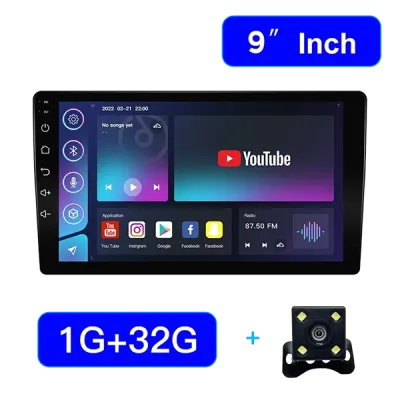 Auto Radio Android 1 Din 9 Pulgadas con 1GB RAM Cámara Reversa y WiFi Integrado