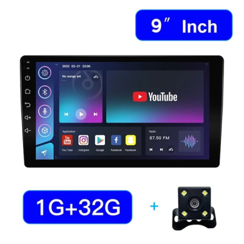 Auto Radio Android 1 Din 9 Pulgadas con 1GB RAM Cámara Reversa y WiFi Integrado | Conectividad Total para tu Coche