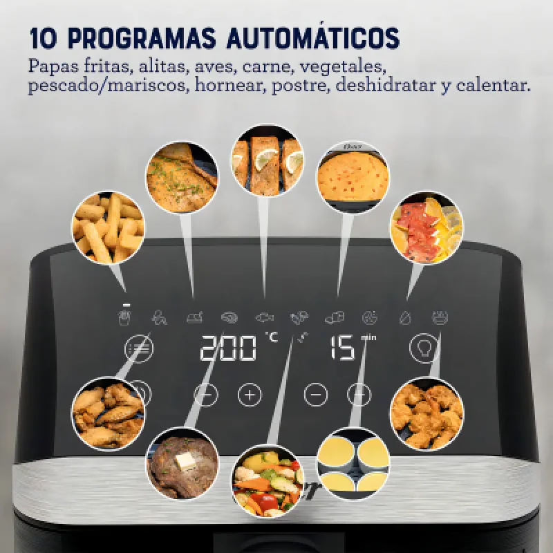Freidora de Aire Oster 4L Digital DiamondForce 10 Programas🍕