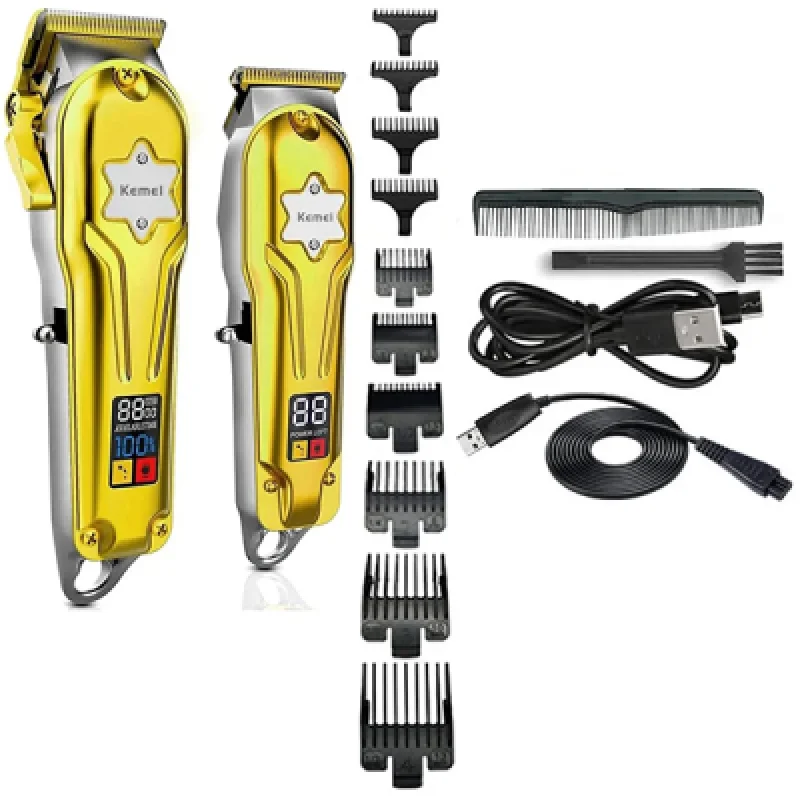 Máquina Cortapelos Profesional KEMEI KM 2011 con Patillera | Combo Completo para Hombres   Cortadora de Pelo de Alta Calidad