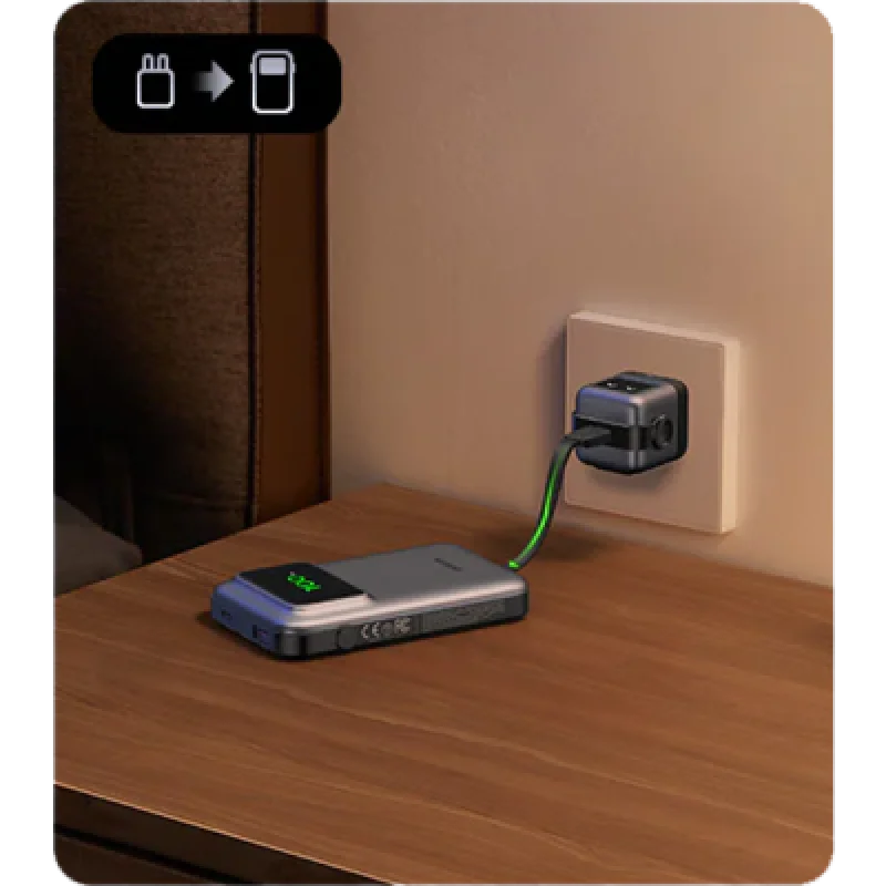 Cargador Portátil Ugreen 10000mAh 30W con Cable USB C🔋 Pantalla TFT ⚡Compacto y Rápido para iPhone y Android