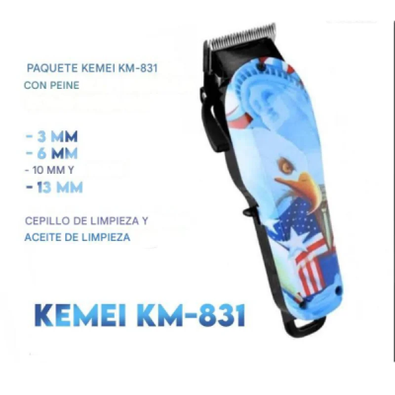 Máquina de Cortar Cabello y Barba Kemei KM 831 Recargable Profesional
