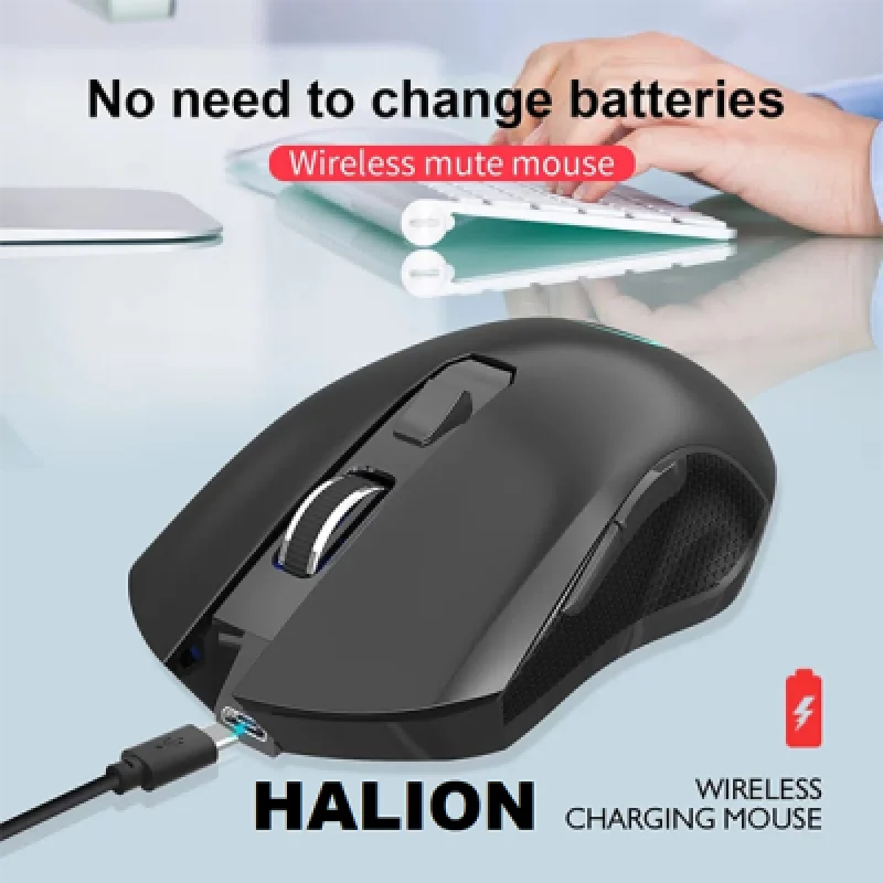Mouse Inalámbrico Halion HA 790W | Conectividad Bluetooth Ergonomía y Alta Sensibilidad para Oficina y Hogar