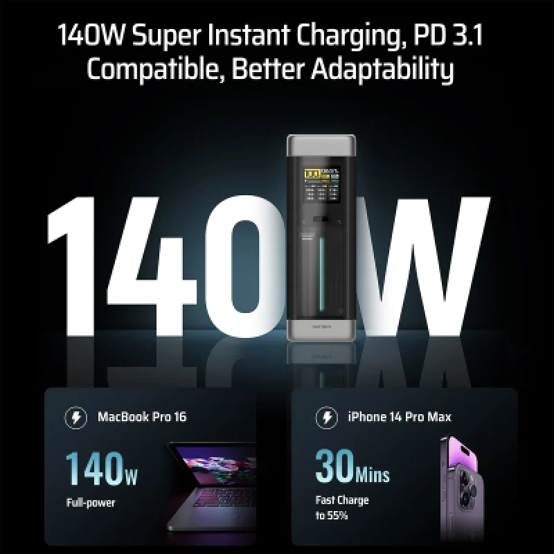 Power Bank 25000mAh 210W CUKTECH P23 Carga Rápida PD3.1