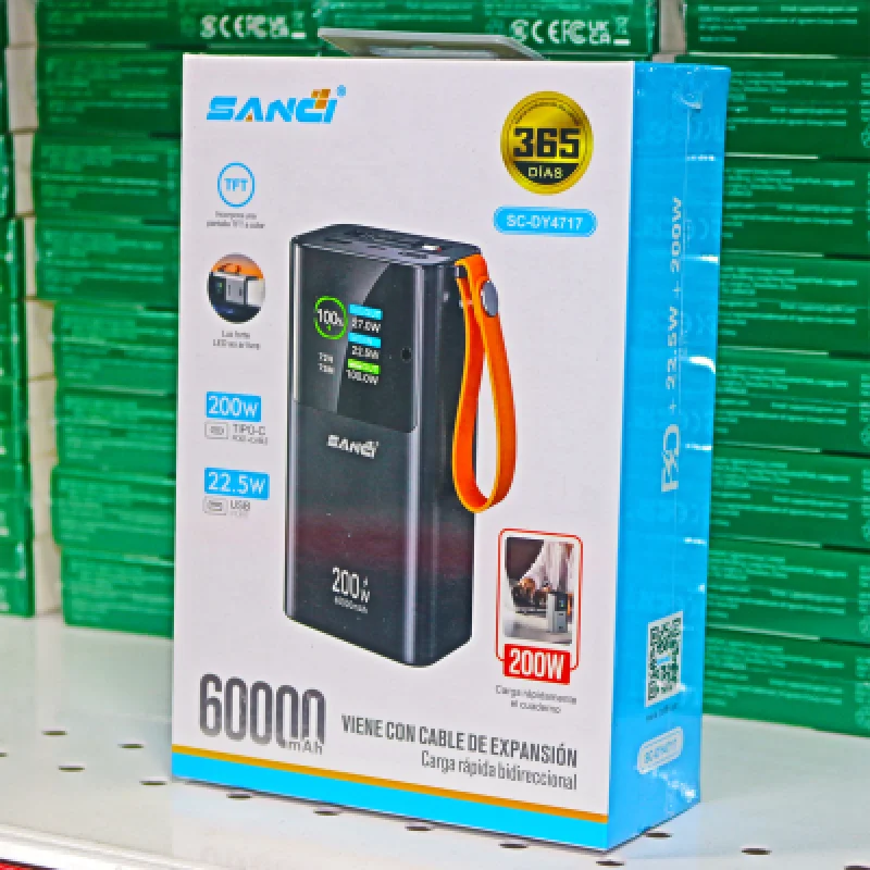 Power Bank 60000mAh 200W SANCI SC-DY4718 | Carga Rápida Laptop Celular