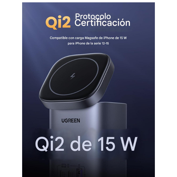 UGREEN CD342 90905 – Estación de Carga GaN 100W con MagSafe
