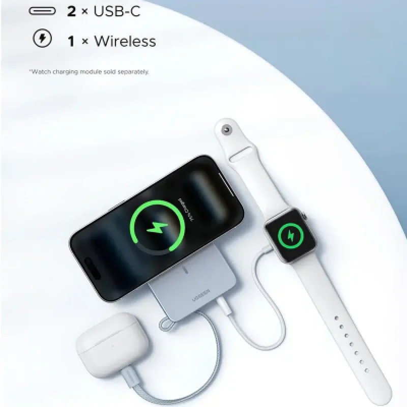 Power Bank UGREEN MagFlow 30W 10000mAh Qi2 Magnético ⚡