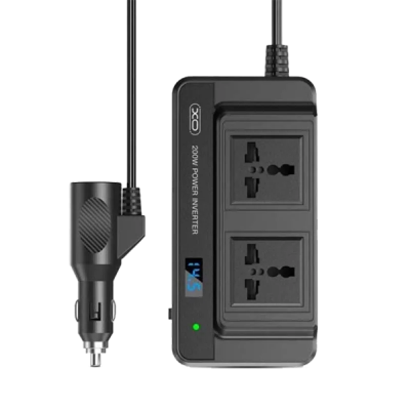 Inversor de Corriente para Coche XO CZ011 200W con Salidas Tipo C y USB | Carga tus Dispositivos en el Auto
