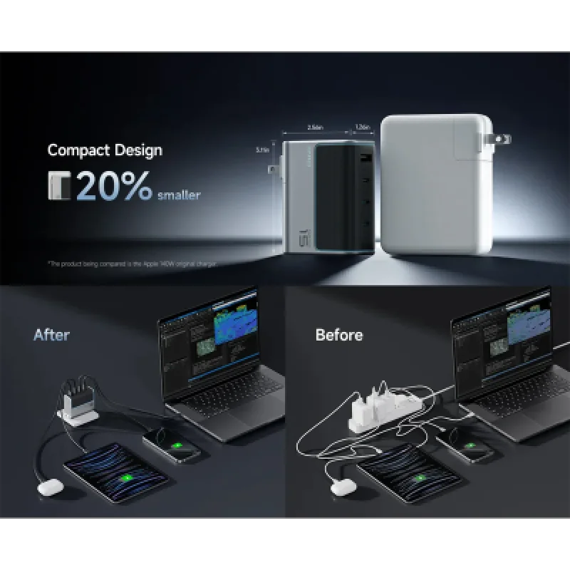⚡ Cargador CUKTECH 140W GaN USB-C 4 Puertos | Rápido y Seguro