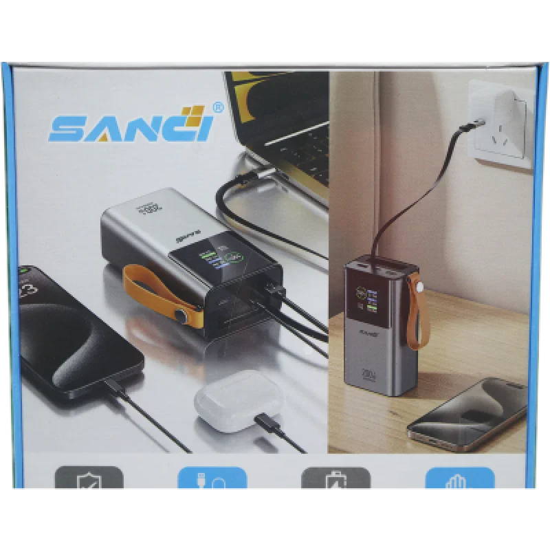 Power Bank SANCI 60000mAh 200W | Carga Laptop y Celular, con Cable⚡