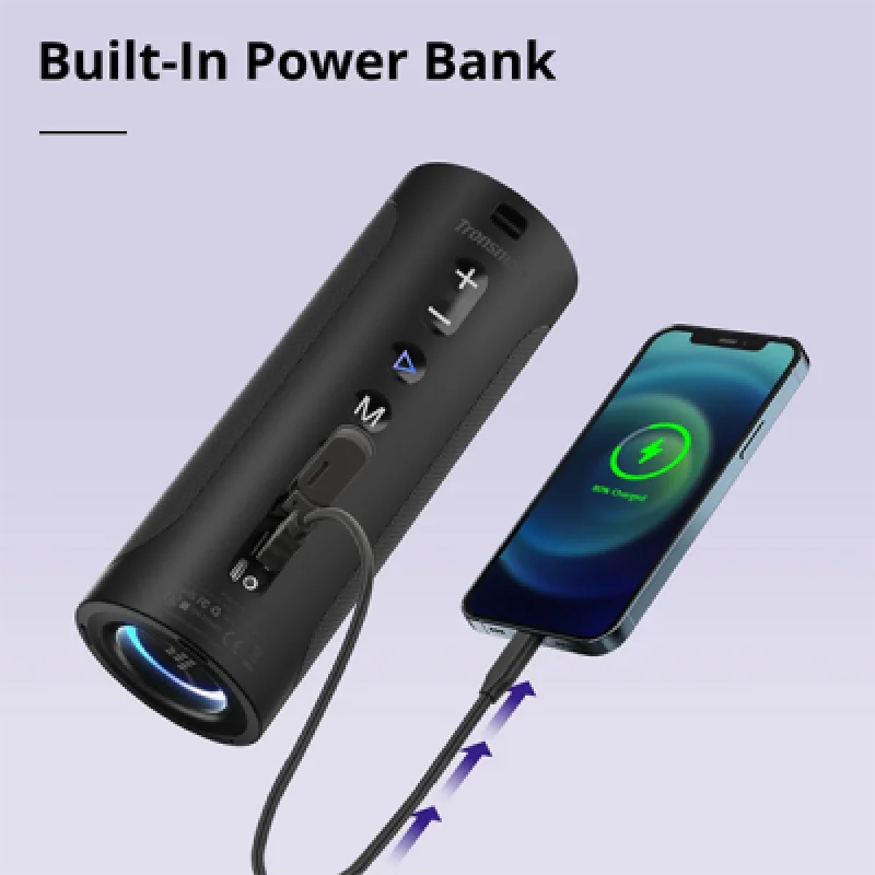 Altavoz Bluetooth Tronsmart T6 Pro | Sonido potente y Banco de Energía Incorporada