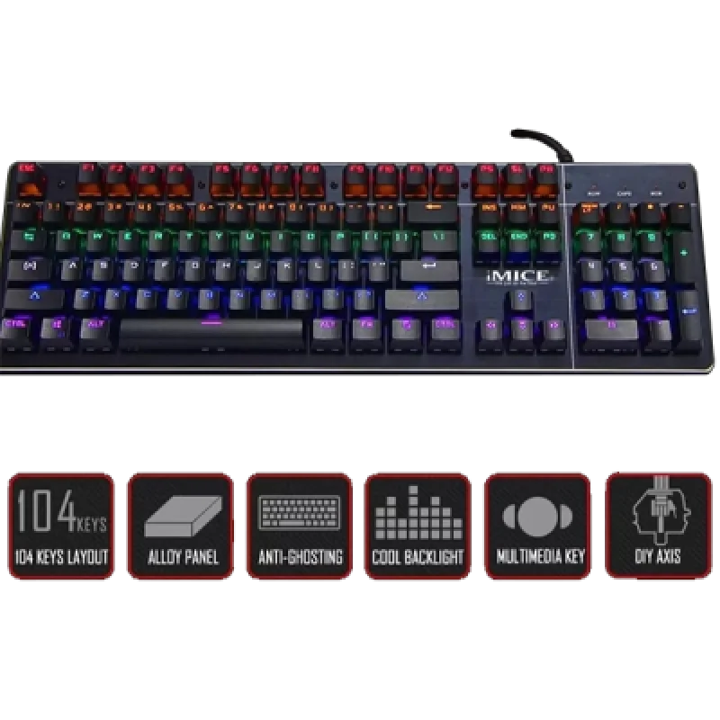 Teclado Mecánico Gamer iMICE MK X80 | Precisión Velocidad y Estilo para Gamers