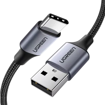 Ugreen Cable USB A a USB C 2m Trenzado de Aluminio Niquelado
