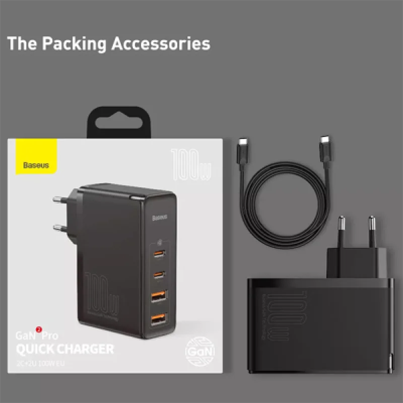 Cargador Universal Baseus GAN2 Pro 100W | Carga Rápida para Múltiples Dispositivos