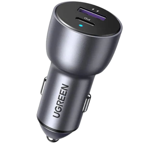 Cargador de Auto UGREEN 60W PD/QC con USB-C + USB-A