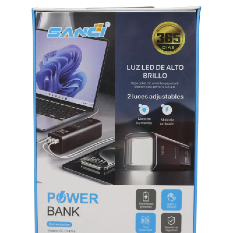 Power Bank 60000mAh 200W SANCI SC-DY4718 | Carga Rápida Laptop Celular