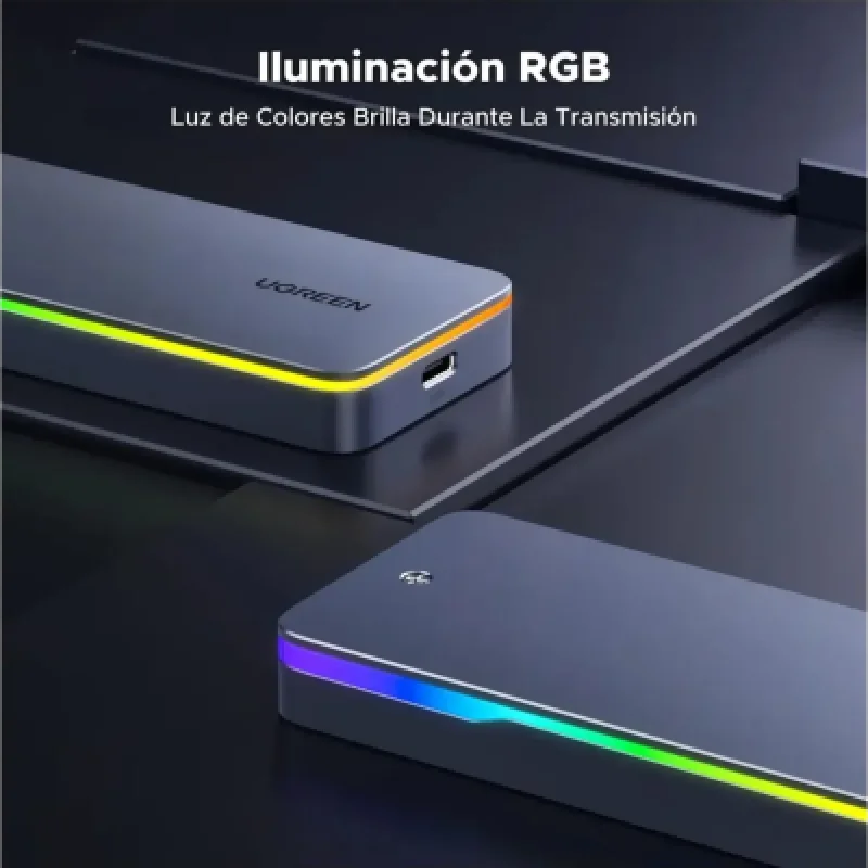 Case SSD M.2 Ugreen CM777 20Gbps USB-C RGB NVMe/SATA