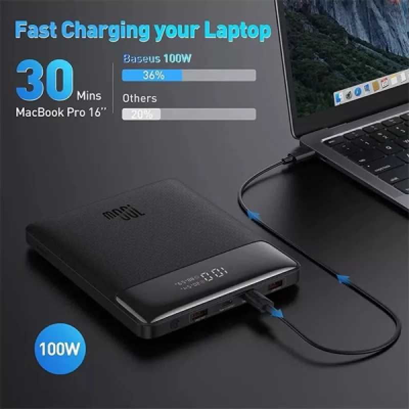 Batería Externa Power Bank Baseus 100W 20000mAh | Carga Rápida para Celulares