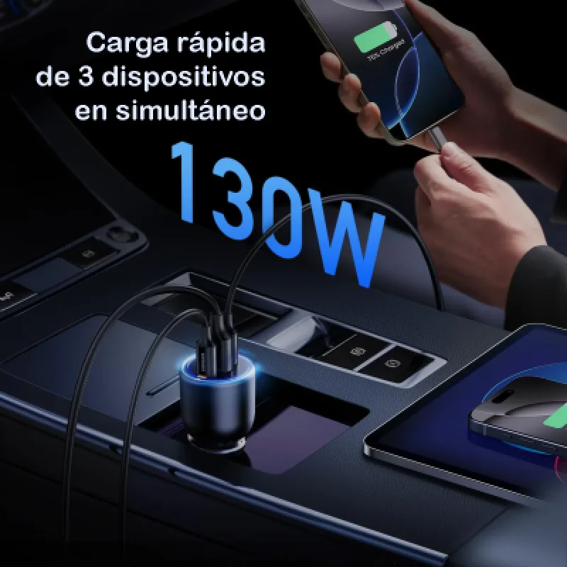 Cargador de coche UGREEN 130W USB-C PD | Carga rápida