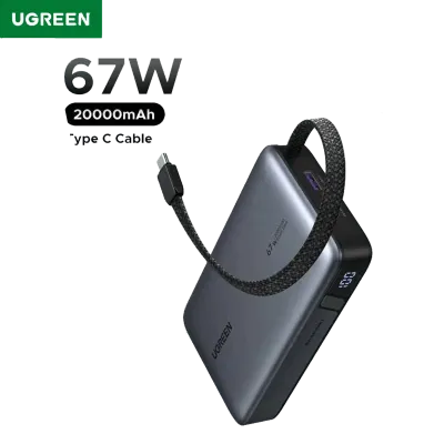 UGREEN Nexode Power Bank 20000mAh 67W con Cable USB-C Integrado ⚡