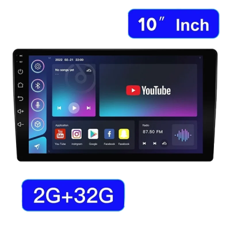 Auto Radio Android 1 Din 10 Pulgadas con 2GB RAM | Pantalla Táctil y Conectividad Total para tu Coche