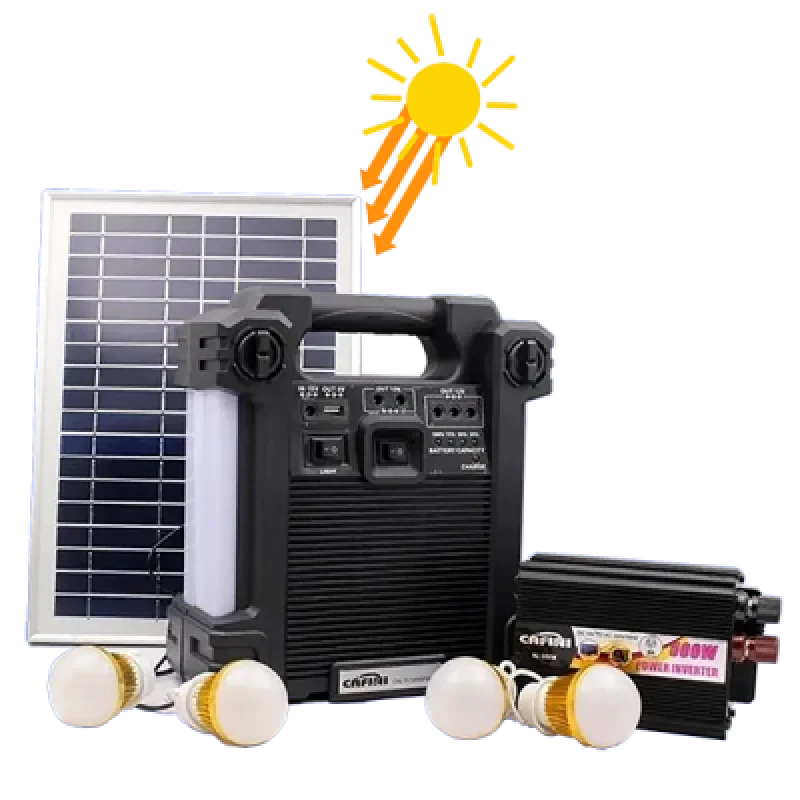 Kit Solar Portátil Cafini CN TY3999FM BT: Energía Solar 12V 20000mAh Carga Rápida y Iluminación para Dispositivos y Más