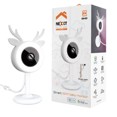Cámara inteligente para bebé Nexxt con resolución 2K luz RGB y sensores de ambiente ✅
