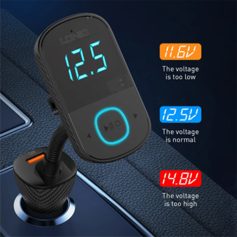 Cargador para Auto LDNIO C705Q 43W con Reproductor Bluetooth | Carga Rápida y de Alta Calidad