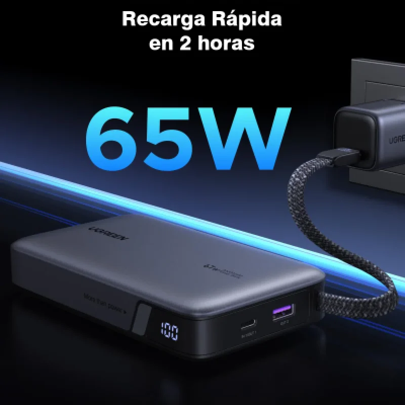 UGREEN Nexode Power Bank 20000mAh 67W Cable USB-C Carga Rápida