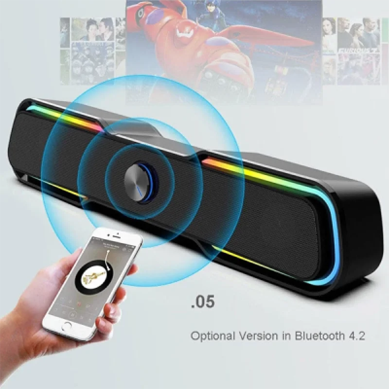 Barra de Sonido Halion HA SB08 Bluetooth RGB | Sonido Inmersivo para Gaming y PC