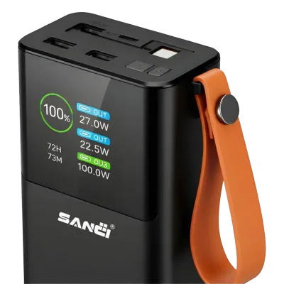 Power Bank SANCI 60000mAh 200W Carga Rápida para Laptop y Celulares + Cable Integrado USB-C 🔋⚡