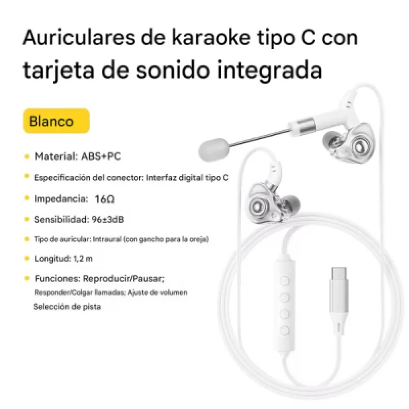 Auriculares ESSAGER SK1 Tipo C con tarjeta de sonido integrada