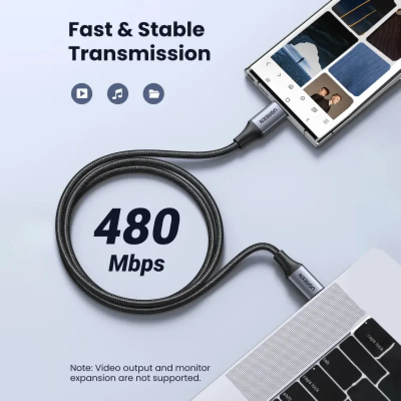 Cable USB-C Ugreen 240W PD 3.1 1M | Carga Rápida para MacBook y iPhone