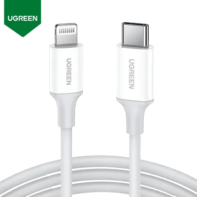 Cable USB-C a Lightning UGREEN 10493 MFi 20W Carga Rápida para iPhone y iPad🍎