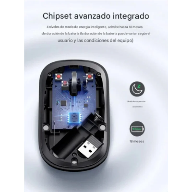 Mouse UGREEN 90372 Inalámbrico 2.4GHz – 4000 DPI Silencioso y Portátil