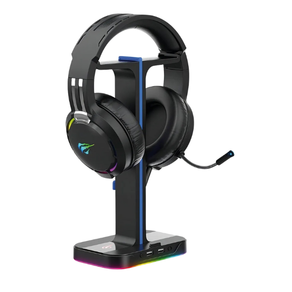 Soporte para auriculares Havit TH650 RGB con doble gancho y 2 puertos USB