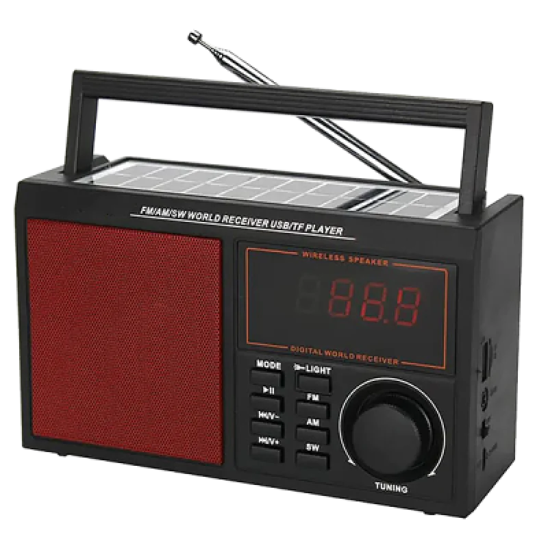Radio Parlante Cafini CN S5493FM BT Bluetooth con Panel Solar y Linterna LED | Multifuncional y Portátil