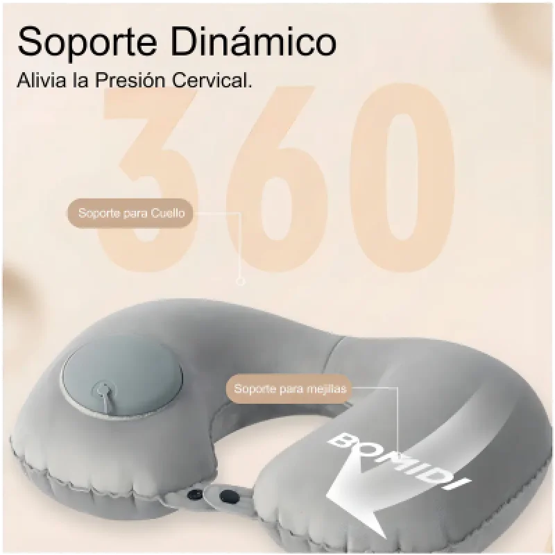 ⭐ Almohada de Cuello Inflable BOMIDI U02 | Ideal para Casa o Viaje