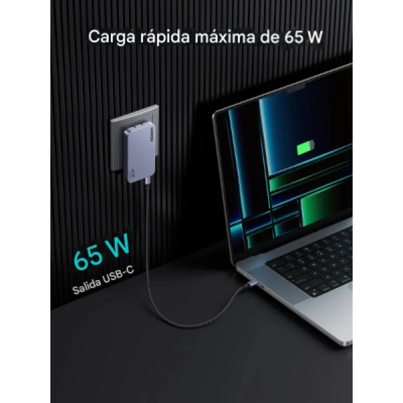 UGREEN X753 – Cargador GaN 65W Ultra Slim con 3 Puertos USB